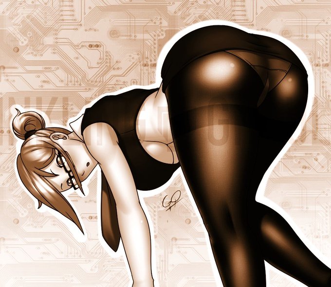 breasts destiny_(game) failsafe gary-q glasses leggings long_hair open_mouth pantyhose small_clothes thick_thighs tie yellow_hair