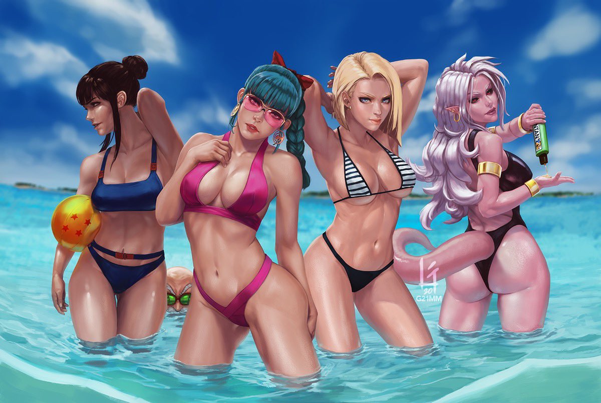 1male 2010s 4girls android_18 android_21 asian big_breasts bikini black_sclera blonde_hair blue_eyes braid breasts bulma_briefs chichi cleavage curly_hair curvy dark_persona dragon_ball dragon_ball_(classic) dragon_ball_(object) dragon_ball_fighterz dragon_ball_z erect_nipples female g21mm hoop_earrings huge_ass humanoid long_hair majin majin_android_21 master_roshi monster_girl pink-tinted_eyewear pink_skin pointy_ears puffy_nipples realistic red_eyes ribbon short_hair sunglasses tail thick_lips tinted_eyewear voluptuous white_hair wide_hips