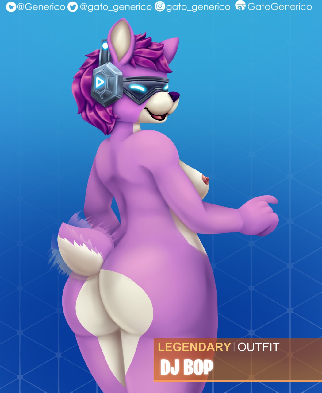 1girls anthro areolae ass bear big_ass boobs breasts dj_bop female female_only fortnite furry gatogenerico llama mammal nipples nude smile solo tagme tail_wagging tits video_games