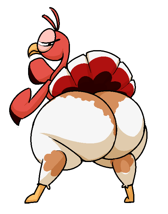 animal anthro big_ass feathers miitopia twerkey