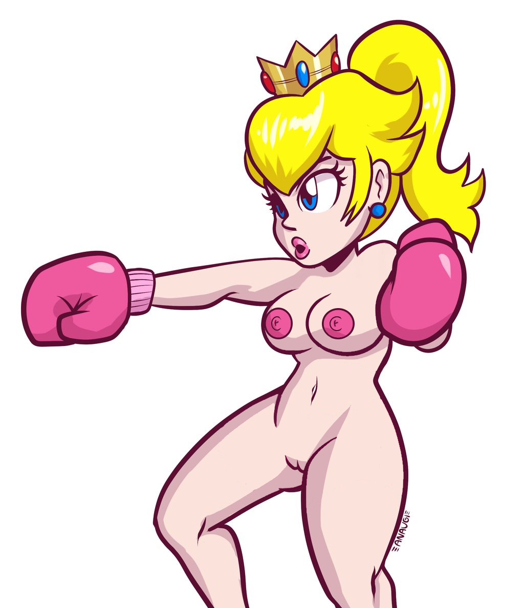 1girls alternate_version_available anaugi bare_shoulders blonde_hair blue_eyes boxing boxing_gloves boxing_gloves_only breasts crown earrings edit female female_only gloves human human_only jewelry light-skinned_female light_skin lips lipstick mario_(series) medium_breasts naked naked_gloves nintendo nipples nude open_mouth pale-skinned_female pale_skin pink_boxing_gloves pink_gloves pink_lipstick pink_nipples ponytail princess_peach puckered_lips punch pussy solo solo_female thick thick_hips thick_thighs thighs third-party_edit tied_hair white_background wide_hips