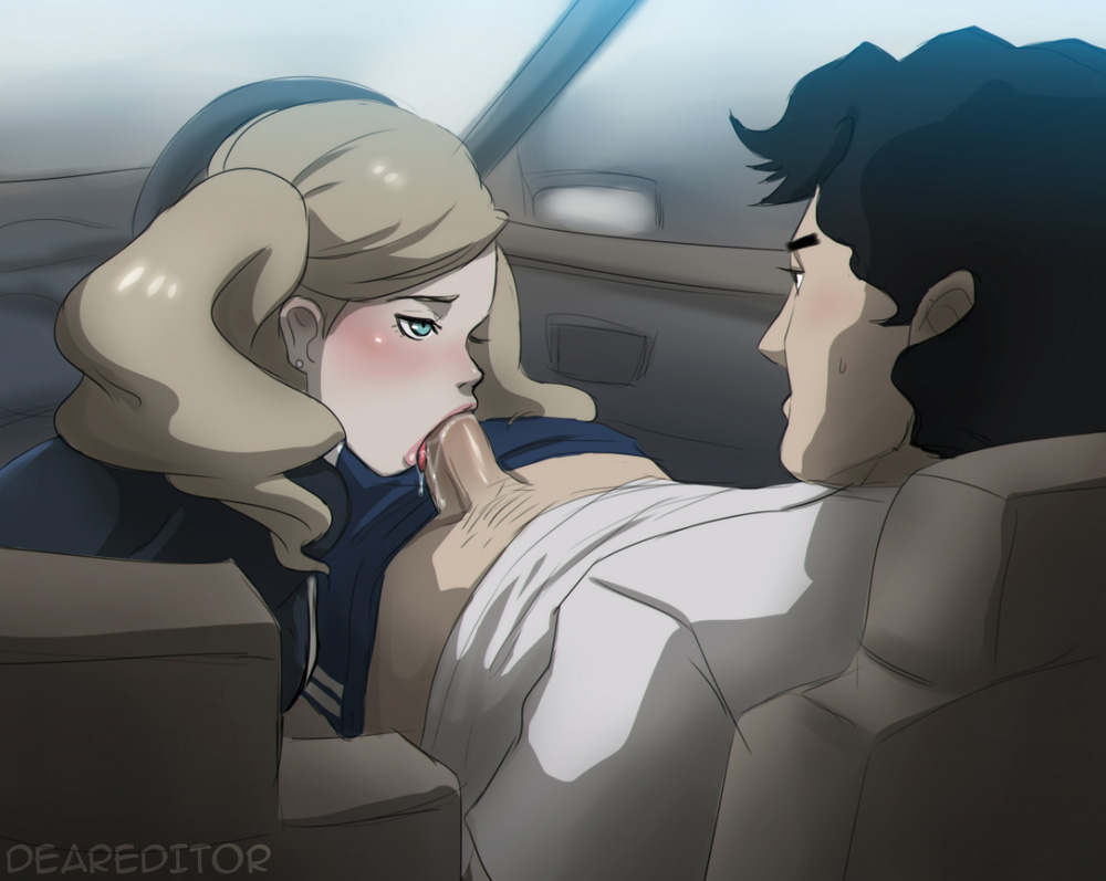 1boy, 1girls, age difference, ann takamaki, atlus, black hair, blonde hair, blowjob, blue eyes, car, clothing, deareditor, deep blowjob, duo, erection, eye contact, eyelashes, fellatio, female, female human, hair, human, human male, light skin, light-skinned female, light-skinned male, long hair, male, male/female, mature male, megami tensei, older male, older male and younger female, older penetrating younger, oral, pale skin, penis, persona, persona 5, pleasure face, rape, saliva, saliva drip, slim, straight, sucking, suguru kamoshida, teacher, teacher and student, teenage female, teenager, tongue, tongue out, twintails, video games, what if, younger female