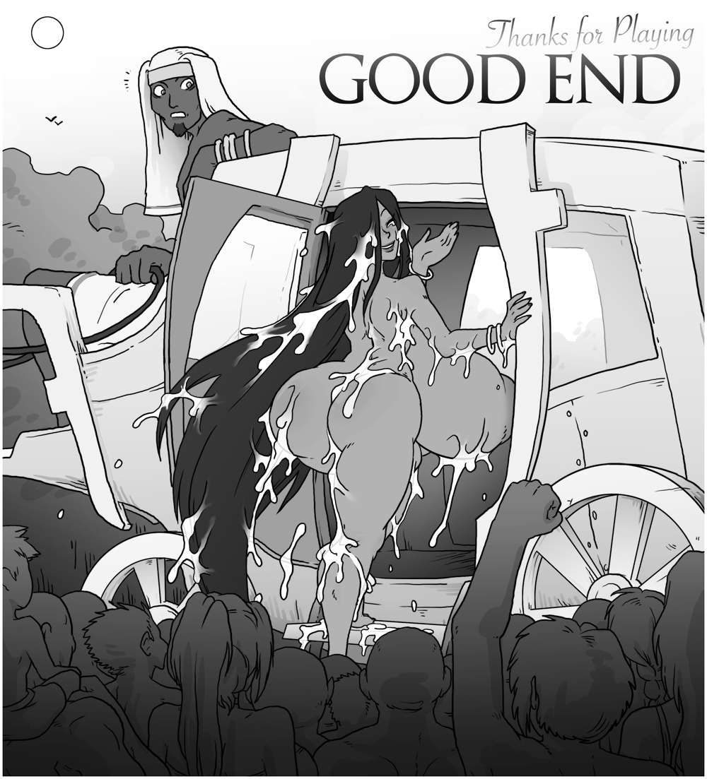 2d, ancient egypt, ancient egyptian, ass, barefoot, big breasts, black hair, breasts, carriage, cum, cum covered, dark skin, dark-skinned female, egypt, egyptian, egyptian female, farah, female, gigantic breasts, high quality, huge ass, huge breasts, huge nipples, lactation, large breasts, legend of queen opala, long hair, masterpiece, milf, monochrome, naughty face, seductive, seductive smile, smile, sparrow (artist), tan, thick thighs, uncensored