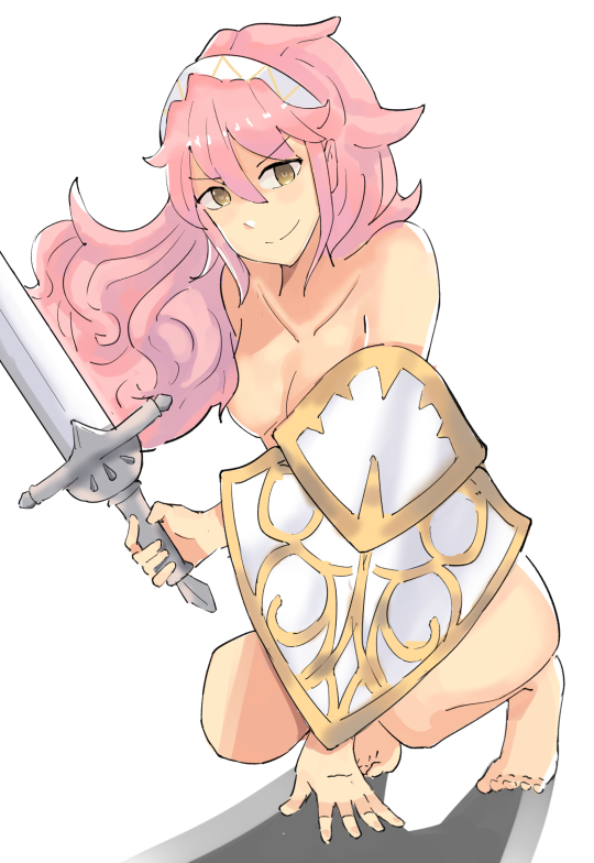 1girls bad_censor brozoco censored covered_nipples covering covering_crotch female fire_emblem fire_emblem_fates lowres nintendo nude soleil_(fire_emblem) solo source_request tagme