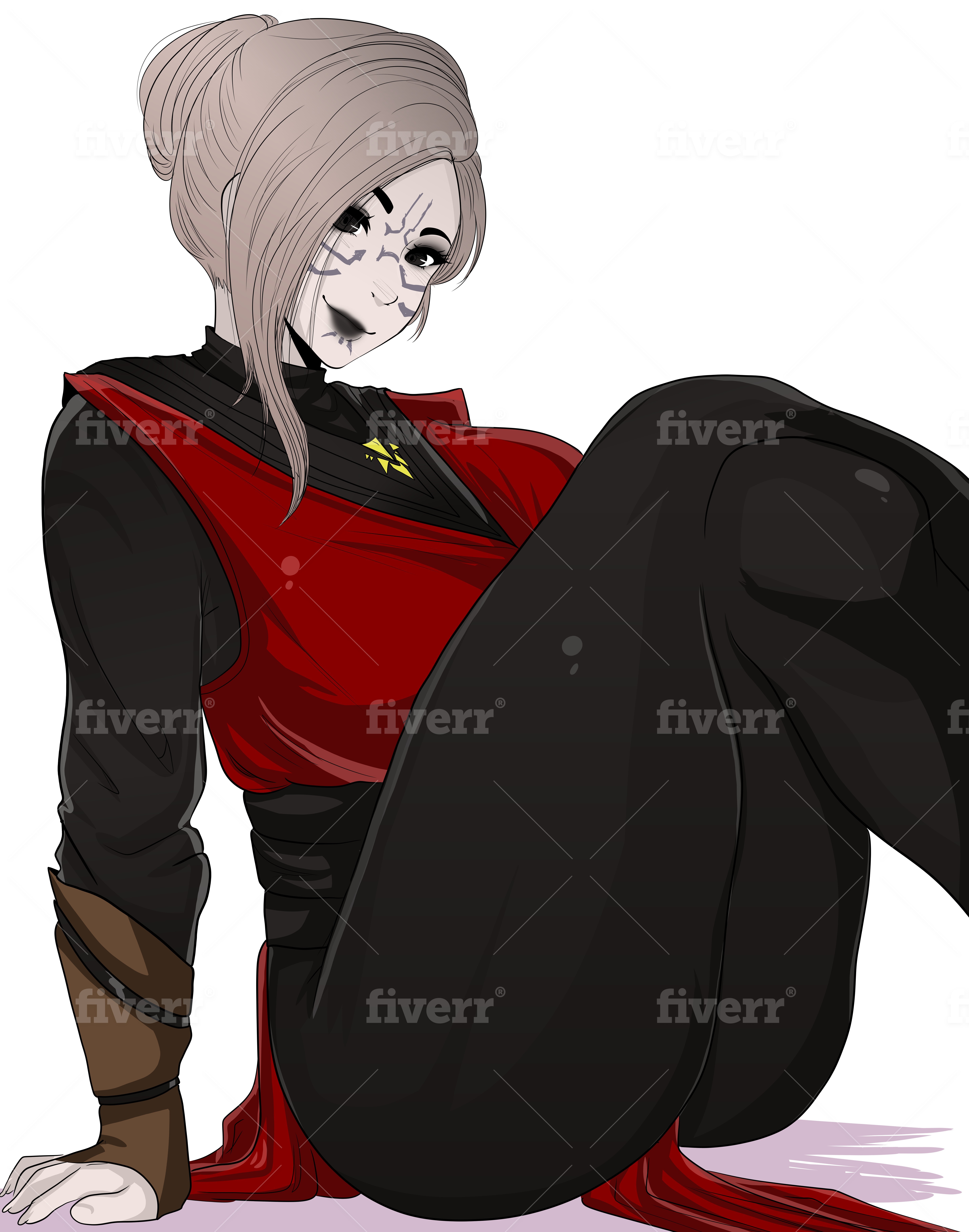1girls, 2019, clothed, dathomiri, female, female only, jedi: fallen order, merrin, nightsister, ruricchi, smile, star wars, text, witch