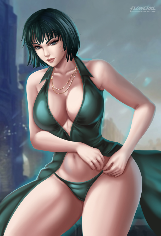 1girls, big breasts, breasts, cleavage, female, female only, flowerxl, fubuki (one-punch man), large breasts, looking at viewer, one-punch man, panties, shounen jump, solo