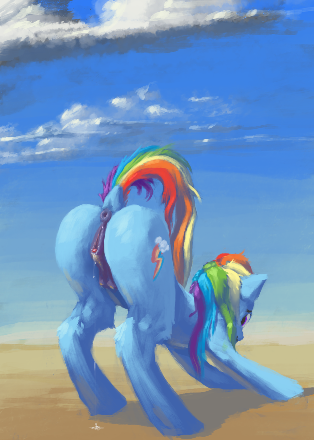 crotchboobs eqlipse_(artist) equid equine exposed female feral friendship_is_magic hi_res horse mammal my_little_pony nude pony pussy rainbow_dash_(mlp) solo