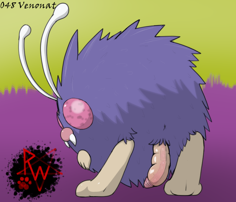 1boy 2019 animal_genitalia arthropod ass digital_media_(artwork) erection eye_contact feet feral fur generation_1_pokemon insect looking_at_viewer looking_back male male_only nintendo penis pokémon_(species) pokemon pokemon_rgby presenting presenting_hindquarters rapistwerewolf rear_view red_eyes simple_background solo text unusual_penis venonat video_games watermark