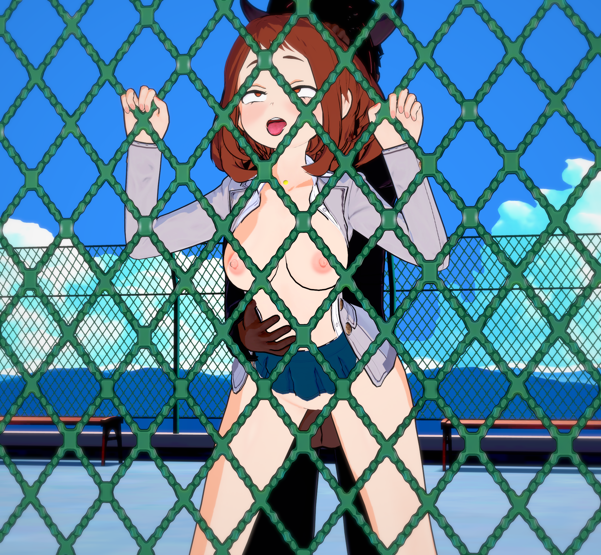 1boy, 1girls, 3d, dark skin, dark-skinned male, female, interracial, male, my hero academia, ochako uraraka, pussy, sic phuck, vaginal penetration