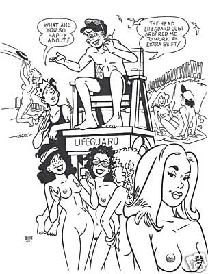 2boys 6+girls 7girls archie_andrews archie_comics beach_blanket birds black_and_white bracelets breasts cap casual clothed_male_nude_female conversation curly_hair david_farley erect_nipples female fence food frisbee hat hot_dog human jughead_jones leaping lifeguard lifeguard_tower looking_at_viewer pale_skin public sitting sunglasses_on_hat tagme tinted_eyewear walkie_talkie watermark