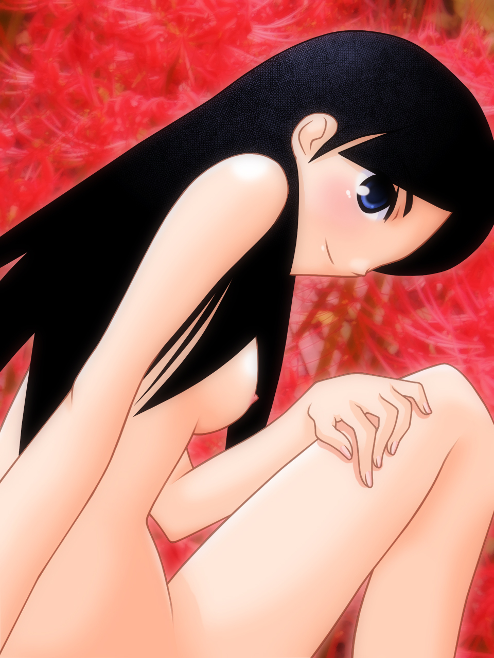 blue_eyes breasts buzzer count_zero highres kitsu_chiri long_hair nude sayonara_zetsubou_sensei