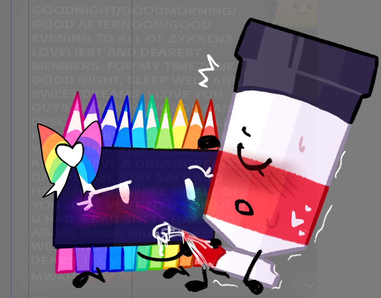 2girls, animatic battle, blush, cum, cum in mouth, female, futanari, no humans, object show, object show community, object shows, oils paint (animatic battle), osc, rainbow assortment (animatic battle), tentacle, tentacle penis, yuri, zyxxenise
