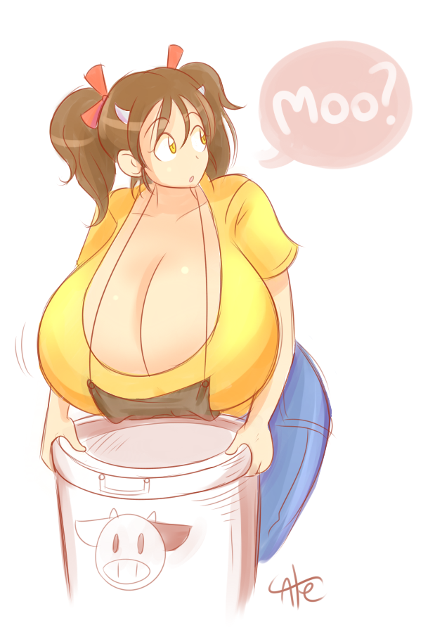 bovine cow_girl female_minotaur gigantic_breasts horns minotaur minotaur_female minotaur_girl monster_girl sukimi_(hataraki_ari) tagme theycallhimcake