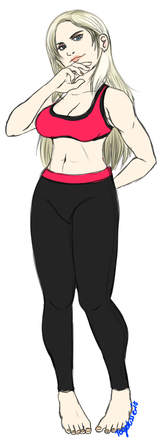 abs blonde_hair female gym_clothes parahumans plain_background solo unknown_artist victoria_dallon ward wildbow worm