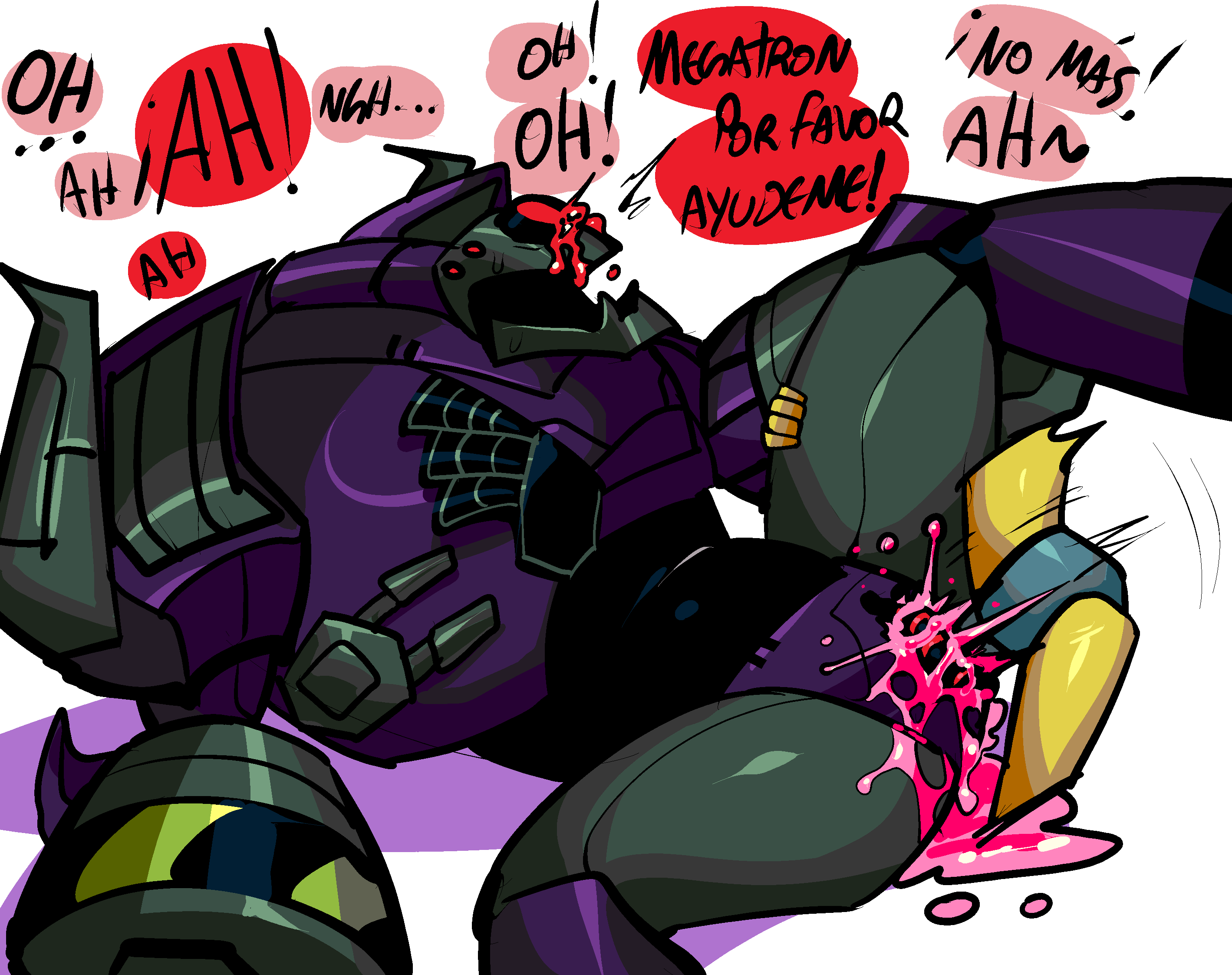 crying cum_dripping_out_of_pussy cum_in_pussy cum_inside cuntboy decepticon flanco gay holding_leg lugnut pink_cum robot small_dom_big_sub small_top_big_bottom trans_man transformers