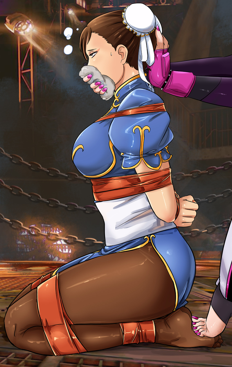 arms_tied barefoot bondage bound captured chloroform chun-li feet female femsub footsie hands_behind_back hands_tied hands_tied_behind_back juri_han kidnapped legs_tied lostonezero pantyhose restrained sfh soles street_fighter street_fighter_v tied_up toes