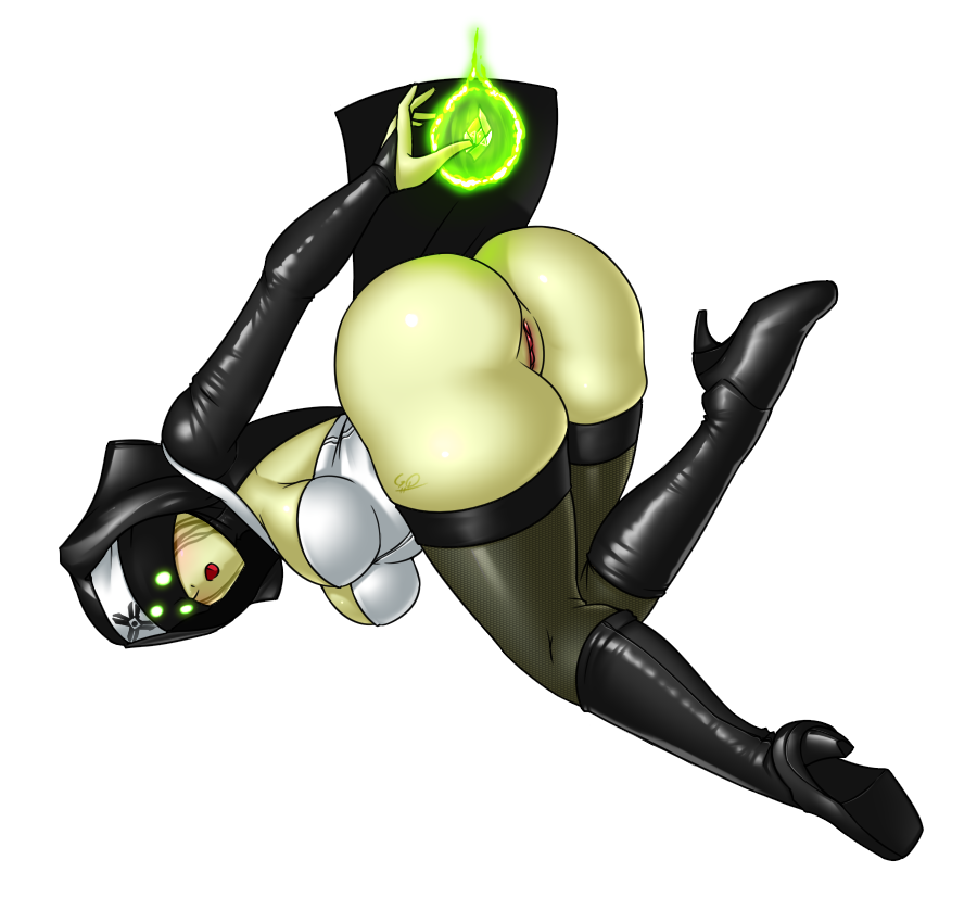 arms ass big_breasts boots breasts clothes destiny_(game) eris_morn eyewear green_eyes green_skin hood leather_jacket leggings legs lips nun nun's_habit nun_outfit pussy thick_thighs