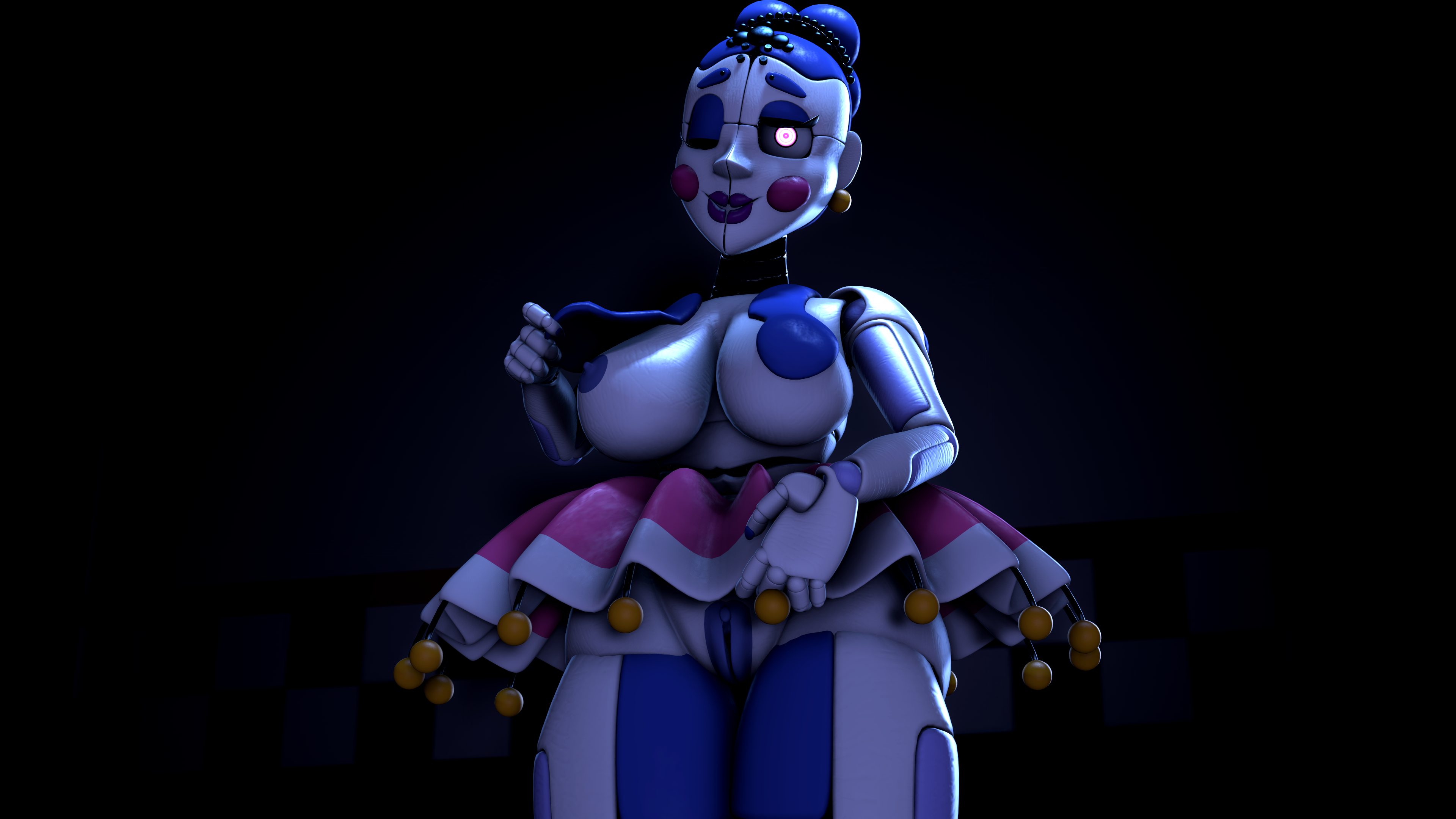 3d, 3d (artwork), 3d model, ballora, ballora (fnafsl), female, five nights at freddy's, five nights at freddy's: sister location, nipple suspension bikini, scottgames, sister location, solo, solo female, tagme