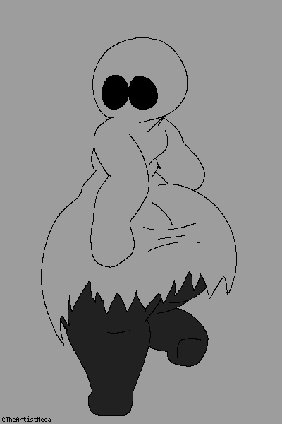 2024 ass ass_bigger_than_head ghost gray_background monochrome original_character tagme theartistmega thighs twitter_username