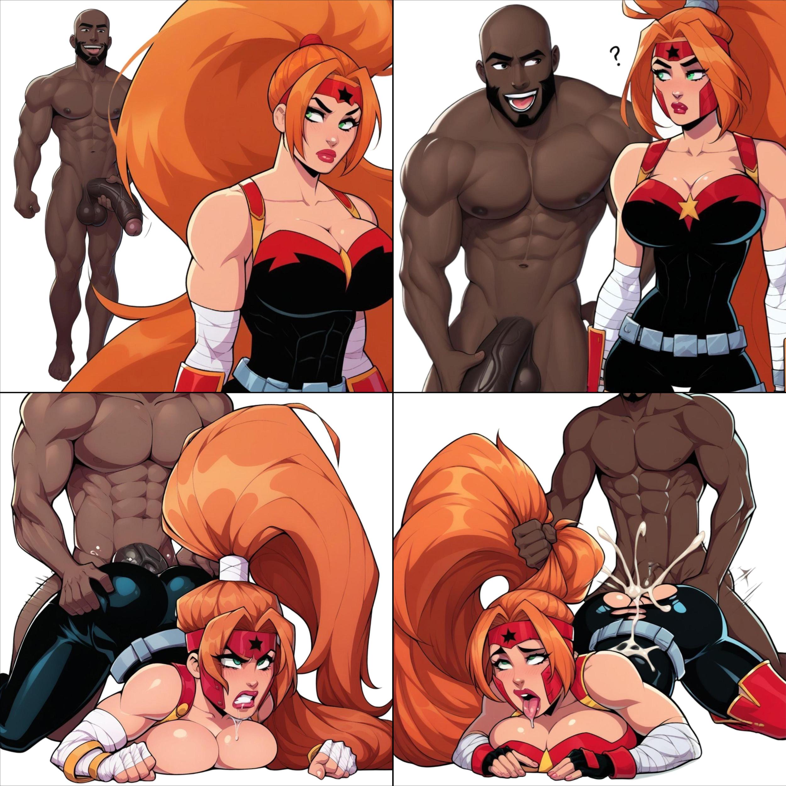 1boy, 1girls, ai generated, amazon, anal, anal sex, artemis (dc), artemis of bana-mighdall, ass, comic, cum in ass, dark skin, dark-skinned male, dc, dc comics, female, hair pull, head down ass up, interracial, male, multiple panels, no dialogue, pulling hair, ripped bodysuit, ripped clothing, ripped pants, straight, will of ai