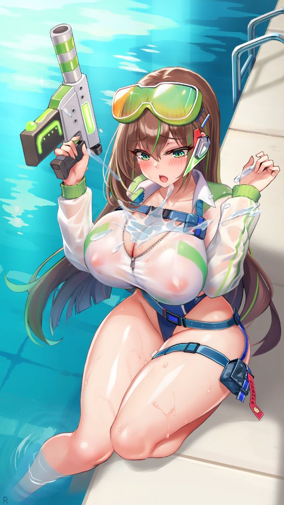 camille_(project_qt) huge_breasts nutaku project_qt swimsuits swimwear thick_thighs tight_clothing wet_clothes