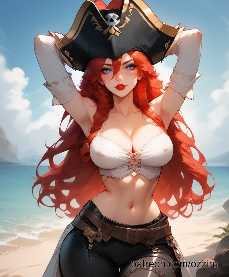 ai_generated beach female league_of_legends miss_fortune ozziru