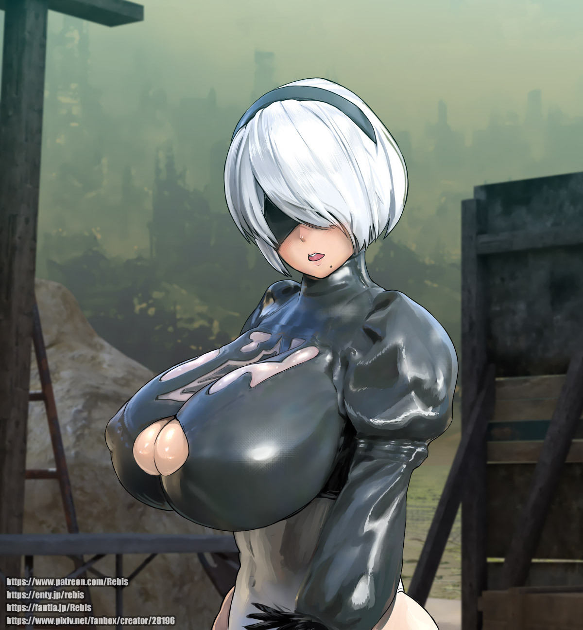 breast expansion, breast growth, breast growth (enlargement), breasts, female, nier: automata, playstation, rebis, sony corporation, sony interactive entertainment, tagme, yorha 2b