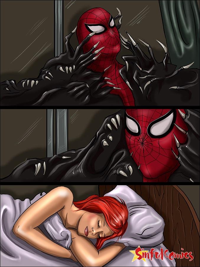 comic female male marvel mary_jane_watson sinful_comics spider-man spider-man_(series) spider-man_3 straight_hair symbiote venom