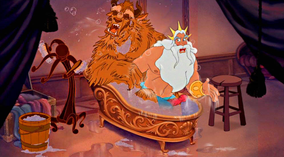 beast_(disney) beauty_and_the_beast crossover disney erection king_triton male male_only multiple_males penis tagme the_little_mermaid yaoi