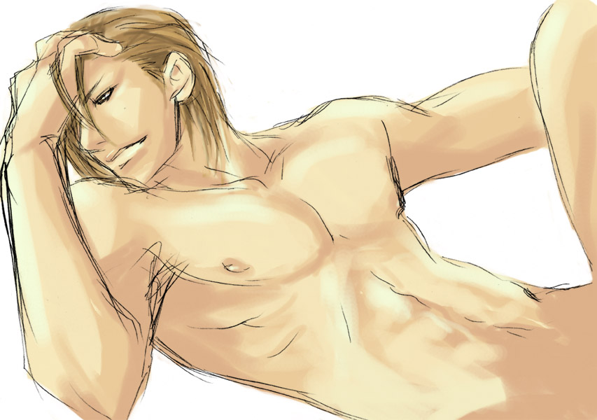 beige_skin gyakuten_saiban human male male_only matt_engarde nude sketch solo tagme