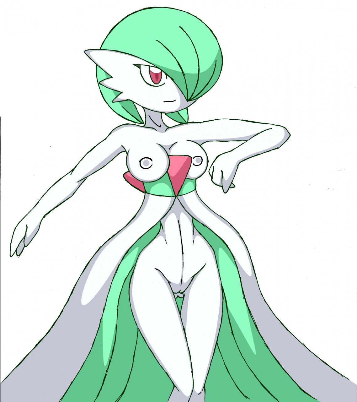 breasts color dark_moltres female female_only front_view gardevoir nipples pokémon_(species) pokemon pokemon_(species) pokemon_rse solo standing tagme vulva white_skin