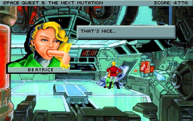 beatrice_wankmeister roger_wilco sierra_entertainment space_quest space_quest_v:_the_next_mutation spike_(space_quest) tagme