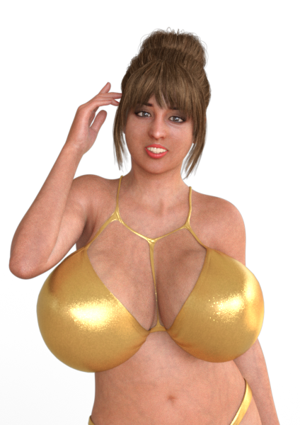 1girls 3d big_breasts bikini brown_hair female female_only mommy_maya original original_character solo