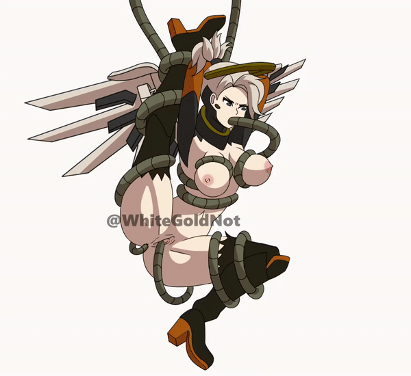 anal, anal sex, animated, breast squeeze, breasts, clothing, female, gif, mercy, oral, overwatch, penetration, pussy, restrained, spread legs, suspension, tentacle, tentacle sex, tied up, triple penetration, vaginal penetration, white hair, whitegoldnot, wings