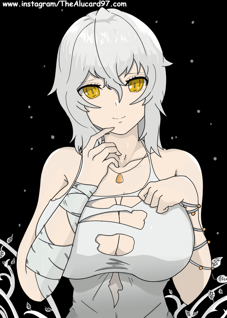 big breasts, breasts, cleavage, code vein, female, female only, huge breasts, io (code vein), solo, white hair, yellow eyes