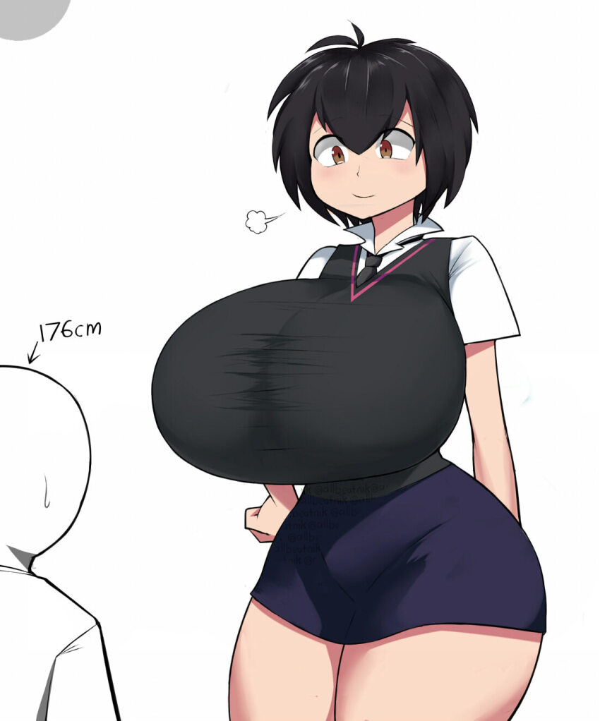 big breasts, black hair, marvel, marvel comics, peni parker, skirt, spider-man (series), spider-man: into the spider-verse, thick thighs, thighs