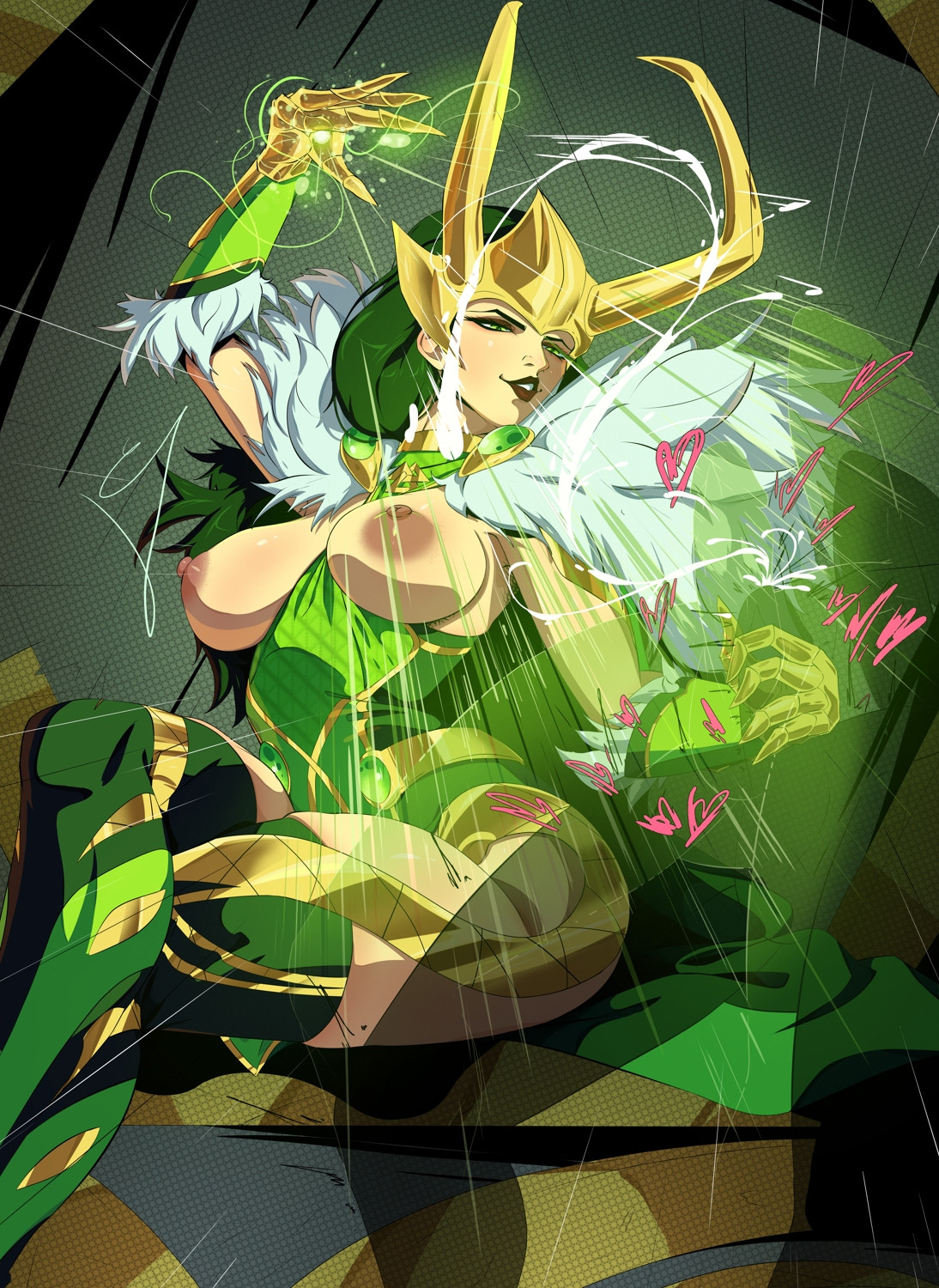 1boy, 1girls, 2026, black hair, breasts, breasts out, breedable hips, clothing, cum, digital media (artwork), female, genderswap (mtf), green eyes, handjob, lady loki, lady loki (marvel rivals), loki (marvel rivals), loki (marvel), magic, makeup, male, marvel, marvel rivals, partially clothed, penis, ripped clothing, rule 63, sitting, solo, solo female, theicecreamcones, thick thighs, thighs, transparent body