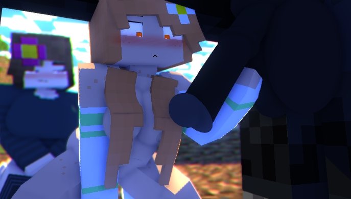 1boy 2girls 3d allie_(slipperyt) amber_green_(slipperyt) bestiality big_breasts block_head blocky_anatomy blocky_body cube cube_body cube_head cubic_anatomy cubic_body cubic_breasts female half-dressed horny_female horse horse_(minecraft) horsecock humanoid jenny_belle_(slipperyt) mine-imator minecraft outdoors outside polygonal possessed possession slipperyt square_(anatomy) square_anatomy square_body square_head tagme zoophilia