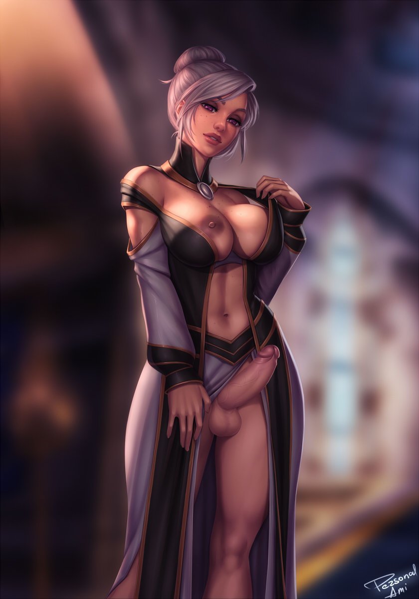 1futa, areolae, balls, big breasts, breasts, dickgirl, erection, futa only, futanari, intersex, large breasts, looking at viewer, nipples, penis, personalami, solo, testicles, warcraft, world of warcraft