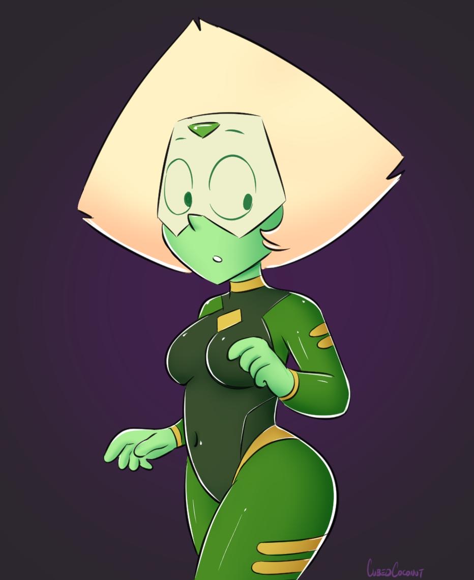 1girls, cubedcoconut, female, female only, peridot (steven universe), skin tight, skin tight suit, solo, solo female, spacesuit, steven universe, thick thighs