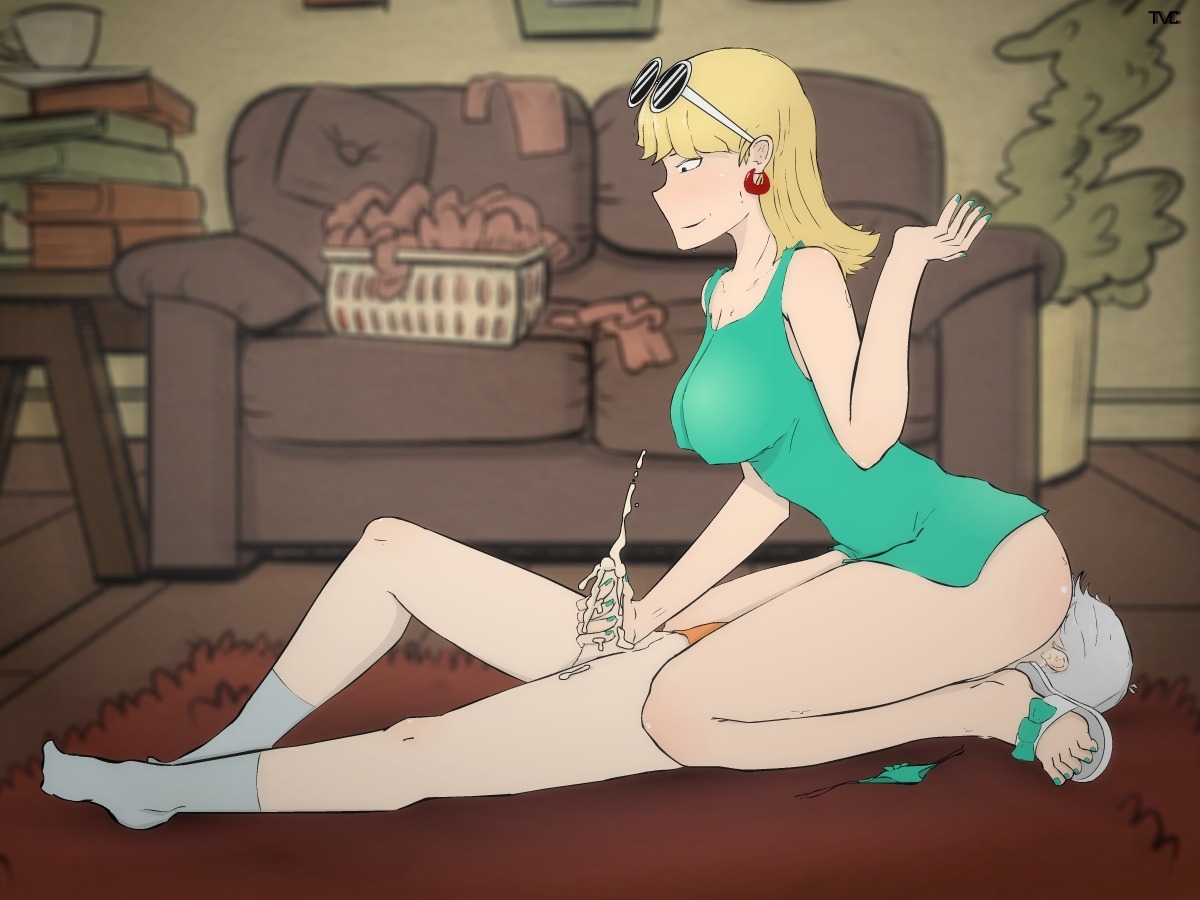 1boy, 1girls, age difference, aged up, big breasts, big sister, blonde hair, breasts, brother, brother and sister, clothing, cum, dress, duo, earrings, facesitting, female, femdom, handjob, incest, large breasts, leni loud, lincoln loud, little brother, male, nail polish, older female, older sister, oral sex, orgasm, panties removed, penis, sibling, siblings, sitting on face, sitting on person, straight, straight hair, sunglasses on head, the loud house, toenail polish, tvcomrade123, unseen male face, younger brother, younger male