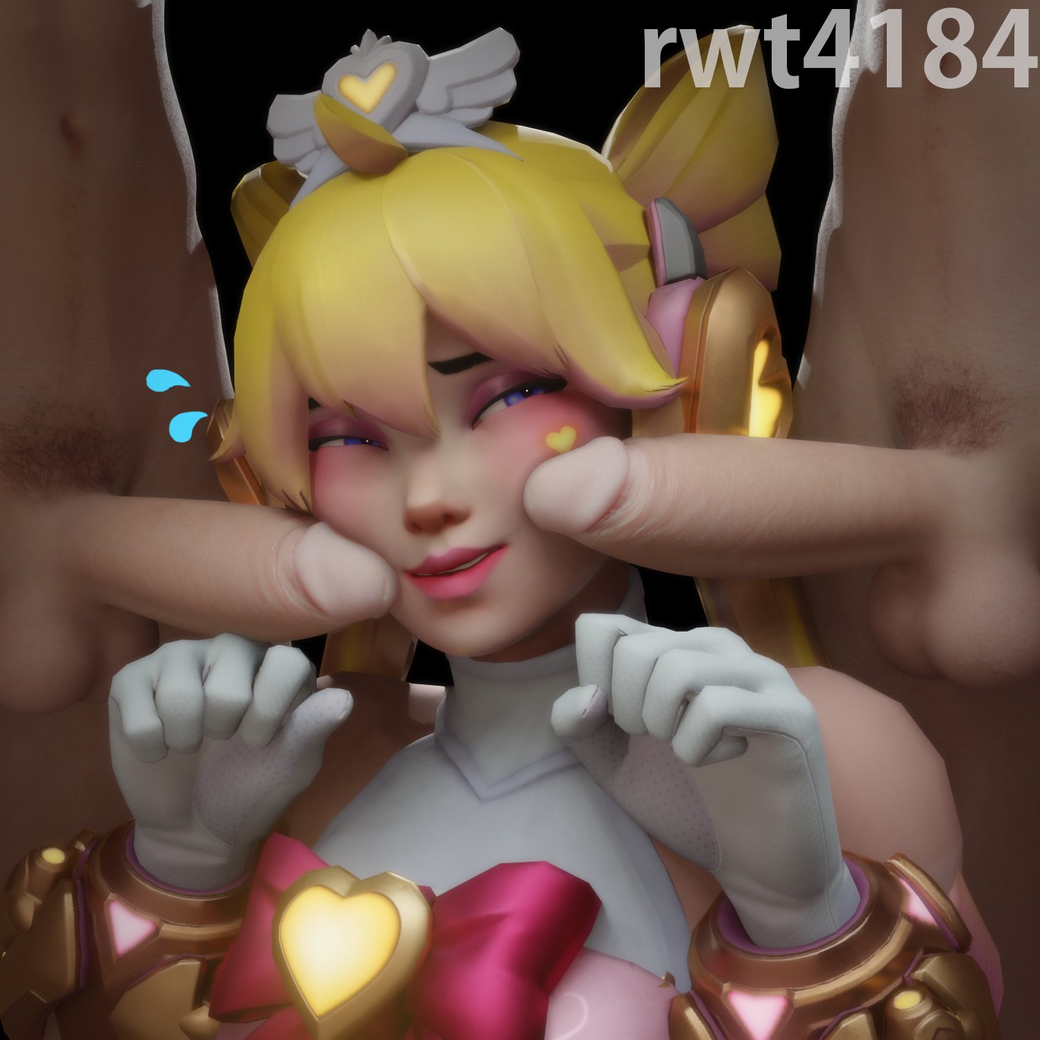 1girls, 2boys, 3d, balls, blonde, blonde female, blonde hair, blush, cock, dokiwatch, female, heart of hope juno, juno (overwatch), male, mmf, overwatch, overwatch 2, penis, rwt4184, tag. your. posts.