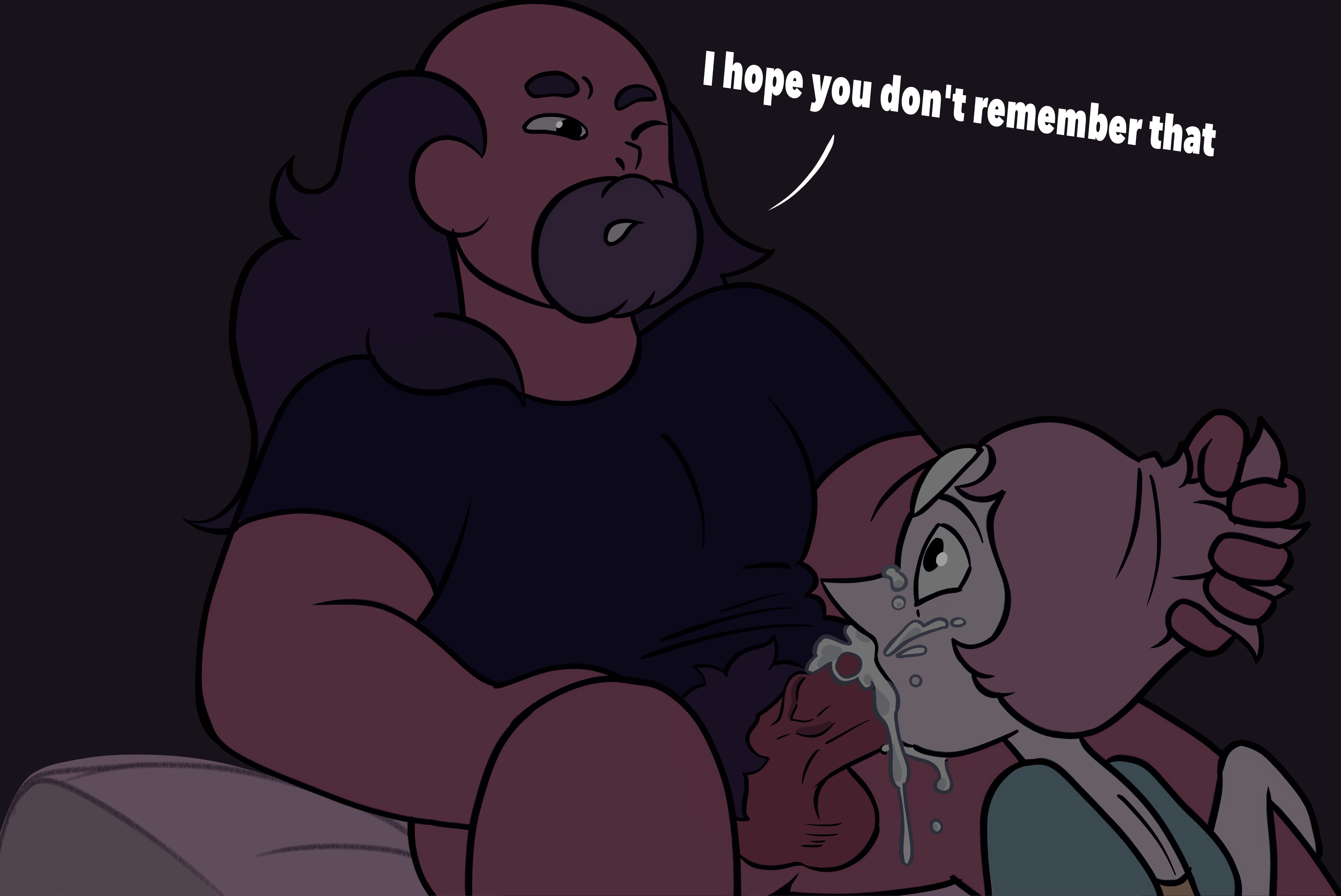 1boy, 1girls, alien, alien girl, alien/human, balls, blowjob, cartoon network, cum, cum in mouth, cum inside, duo, ejaculation, english, english text, fellatio, female, gem (species), greg universe, hand on head, human, interspecies, male, male/female, oral, oral sex, pearl (steven universe), penis, sex, short hair, steven universe, straight, text
