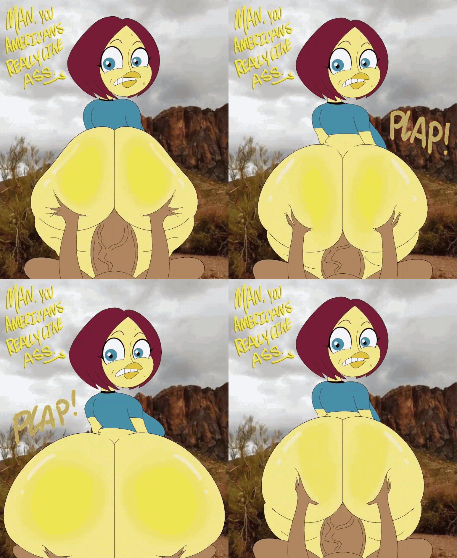 2023, alternate ass size, alternate breast size, animated, anthro, ass, ass bigger than head, ass focus, avian, backboob, big ass, big breasts, big butt, big penis, bird, bird girl, bottomless, breasts, chicken, chicken girl, english, english text, female, furry, furry female, galliform, gallus (genus), hispanic, hispanic female, huge ass, large ass, large breasts, male, no sound, penetration, penis, phasianid, regue chicken, reguechicken, sex, straight, tagme, text, theslashfive, topwear, violeta herrera