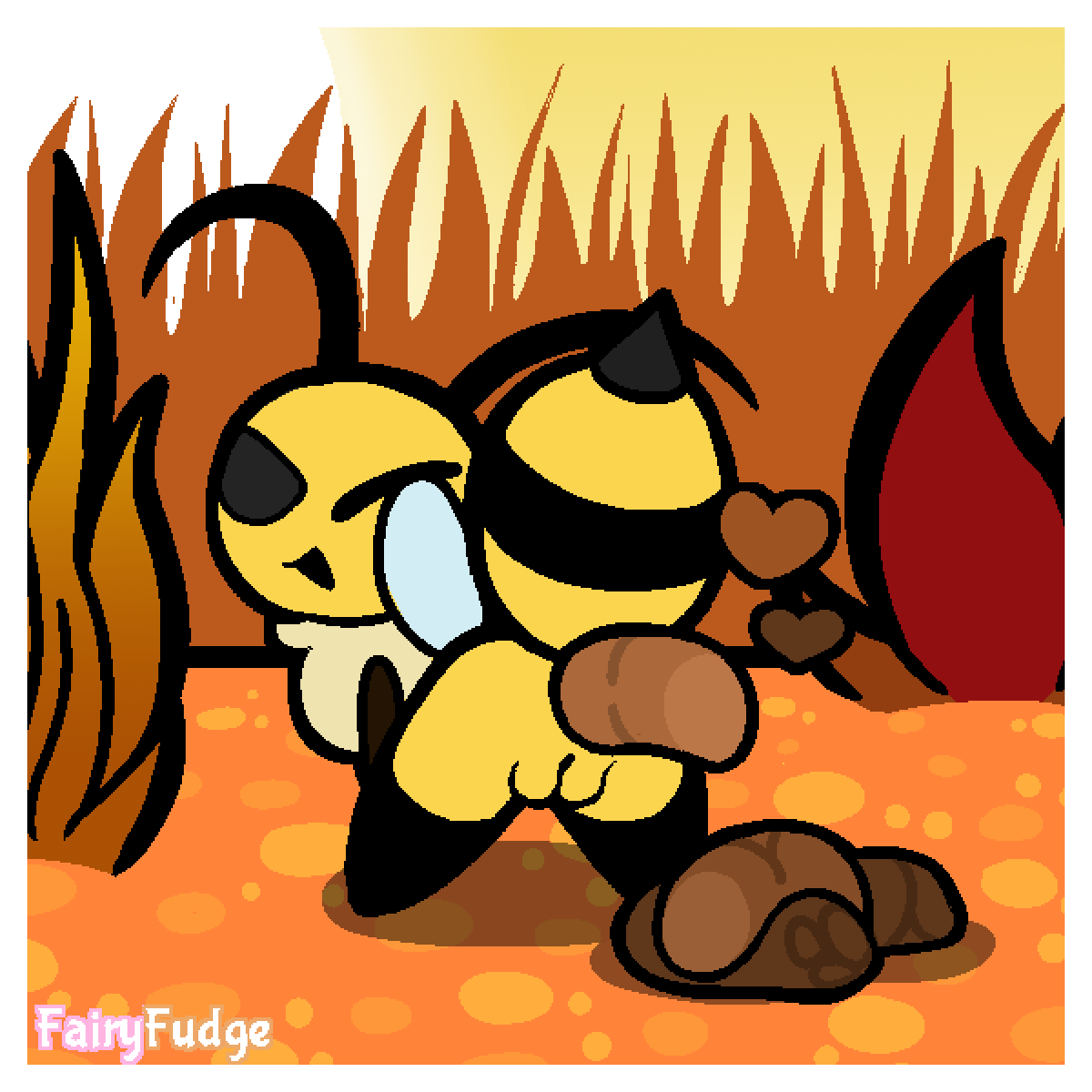 1:1 anthro anus arthropod arthropod_abdomen ass bee biped bug_fables digital_media_(artwork) fairyfudge feces feces_pile female female_pooping genitals heart_symbol hi_res hymenopteran insects looking_at_viewer looking_back moonsprout_games one_eye_closed open_mouth open_smile outside pooping_on_floor presenting presenting_hindquarters pussy raised_tail rear_view scat signature smile solo tail vi_(bug_fables)
