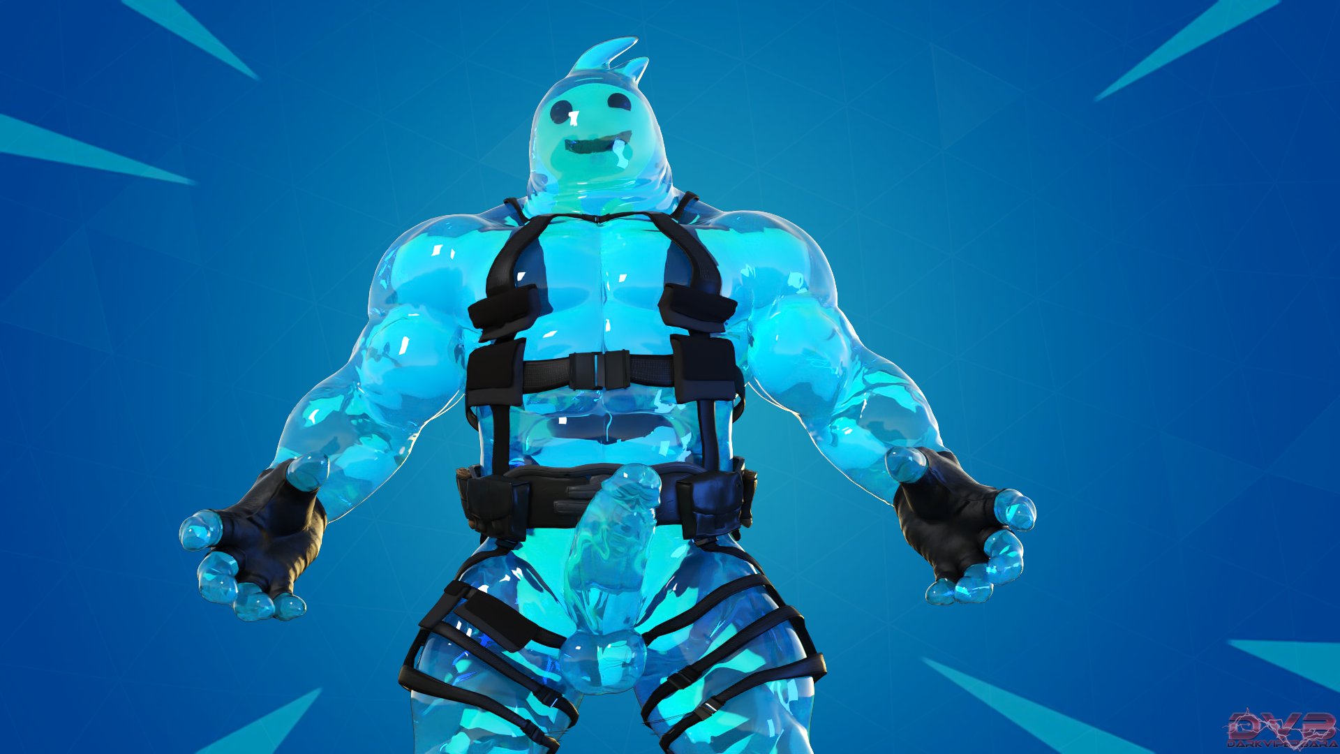 3d, darkviperbara, fortnite, goo, male, male only, muscles, penis, penis out, rippley (fortnite), slime, slurp (fortnite), tagme