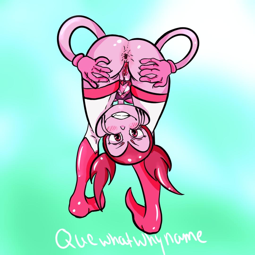 1girls 2019 anus artist_name ass ass_focus asshole bent_forward butt cartoon_network female female_only flexible gem_(species) looking_at_viewer partially_clothed pink_body pink_eyes pink_hair pink_skin presenting_anus presenting_hindquarters presenting_pussy pussy quewhatwhyname smile smiling smiling_at_viewer solo solo_female spinel_(steven_universe) spread_ass steven_universe steven_universe:_the_movie stretching upside-down upside_down vagina