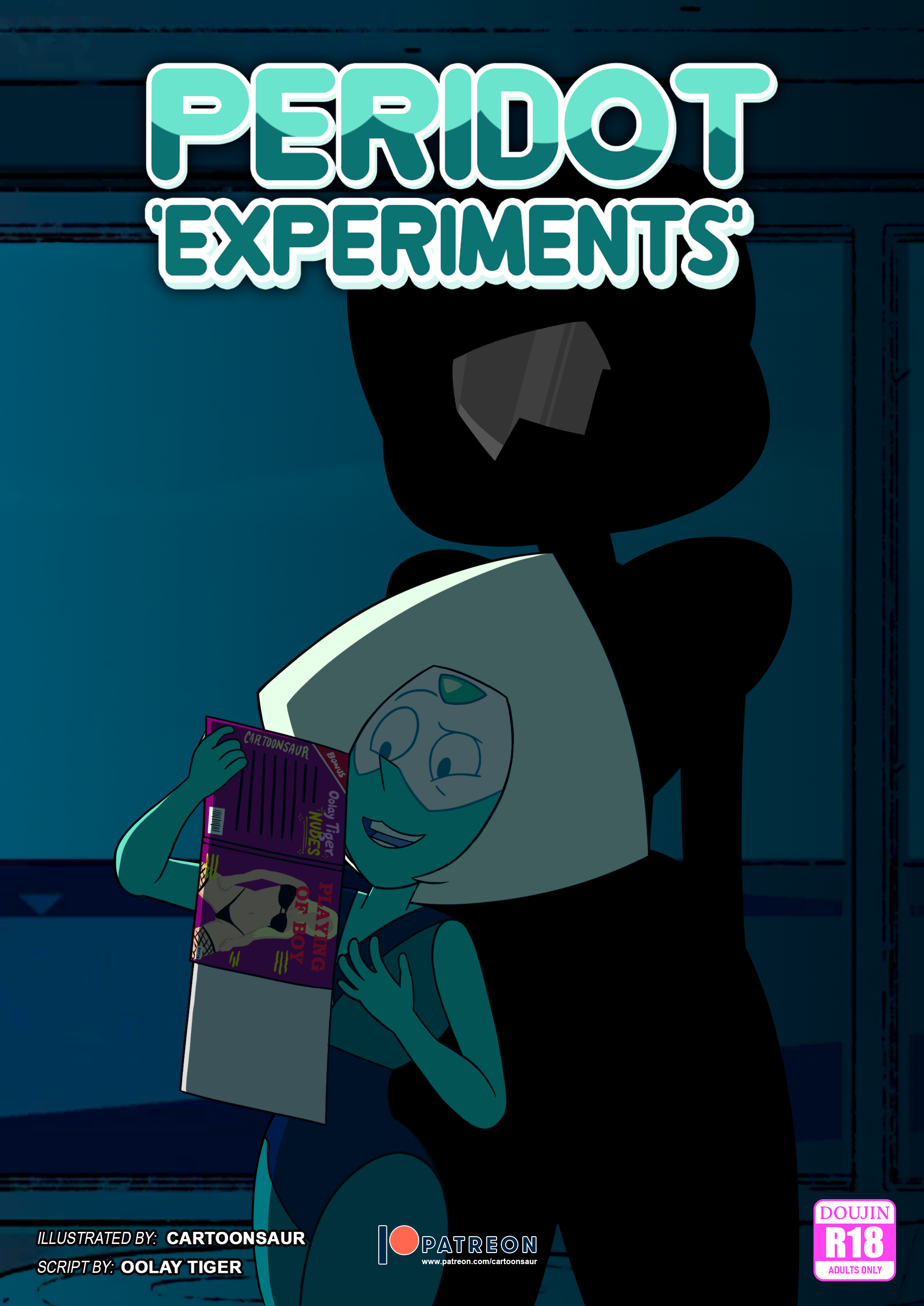 animal genitalia, animal penis, cartoonsaur, comic, comics, female, futa on female, futanari, garnet (steven universe), gem (species), gem fusion, intersex, penis, peridot (steven universe), steven universe, virgin, yuri