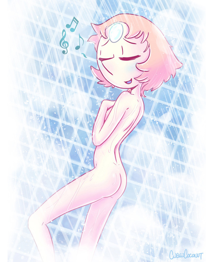 1girls, breasts, cubedcoconut, female, nude, nude female, pearl (steven universe), shower, showering, small ass, small breasts, steven universe, strawberry blonde hair, wet