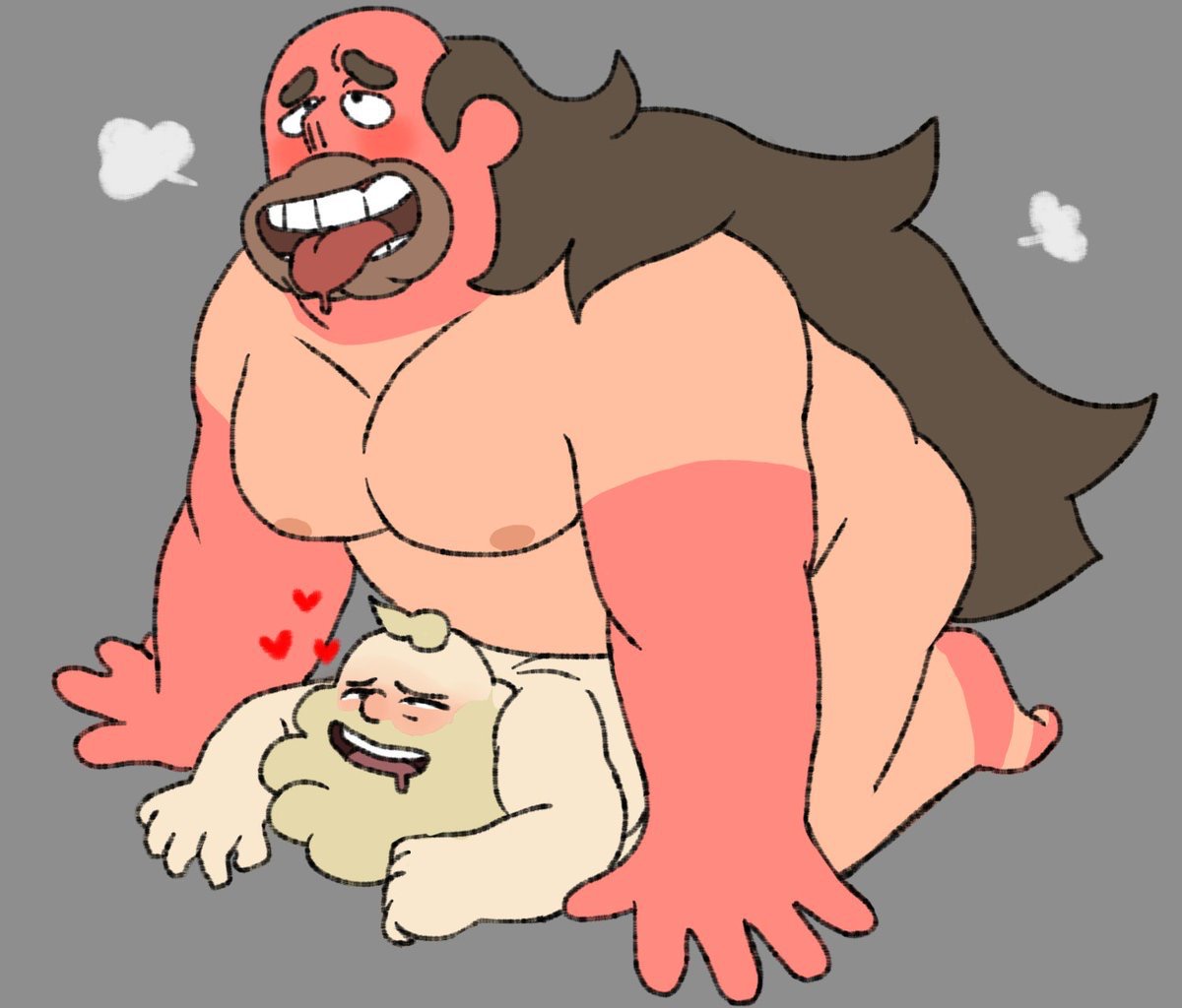 anal, anal sex, bara, chubby, dadbod, gay, greg universe, male, male only, nude, size difference, steven universe, yaoi, yellowtail (steven universe)